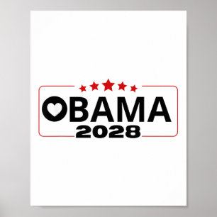 Póster Votar por Obama 2028 Retro Obama presidente 2028 O