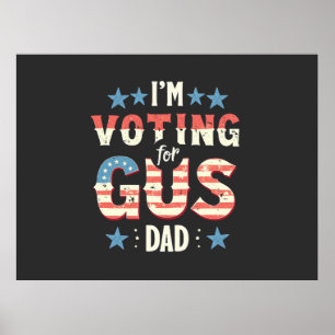 Póster Votaré por las elecciones de Gus Dad Harris Walz
