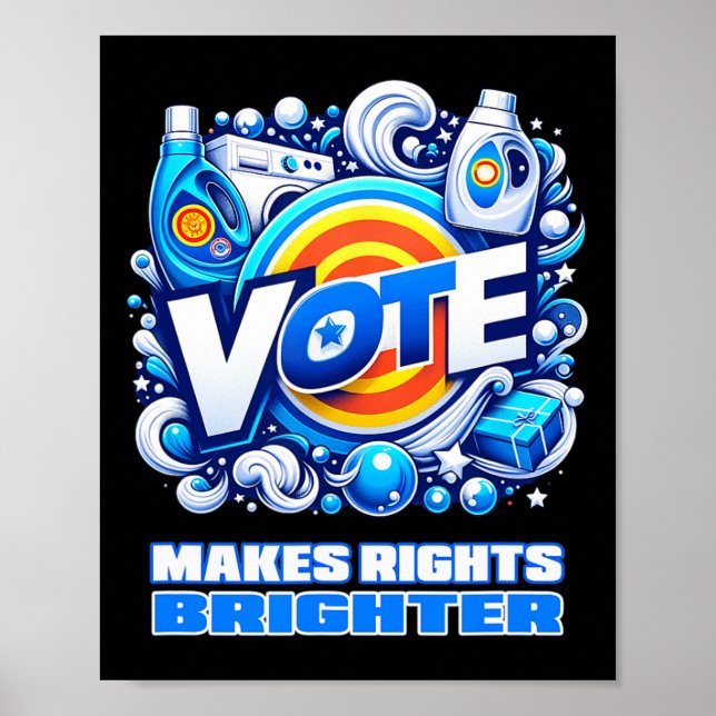 Póster Vote Detergent Bright Funny Vintage 2024 (Frente)