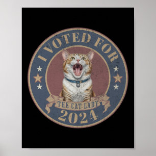 Póster Voté Por Su Kamala Harris La Dama Del Gato Gracios