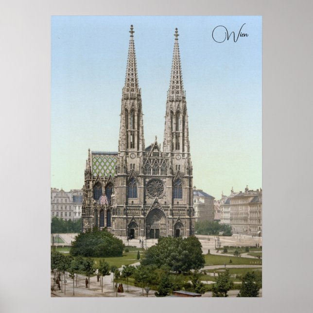 Póster Votivkirche en Viena (1900) (Frente)