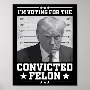 Póster Voto De Mugshot Para El Felon Trump 2024 Trump Con
