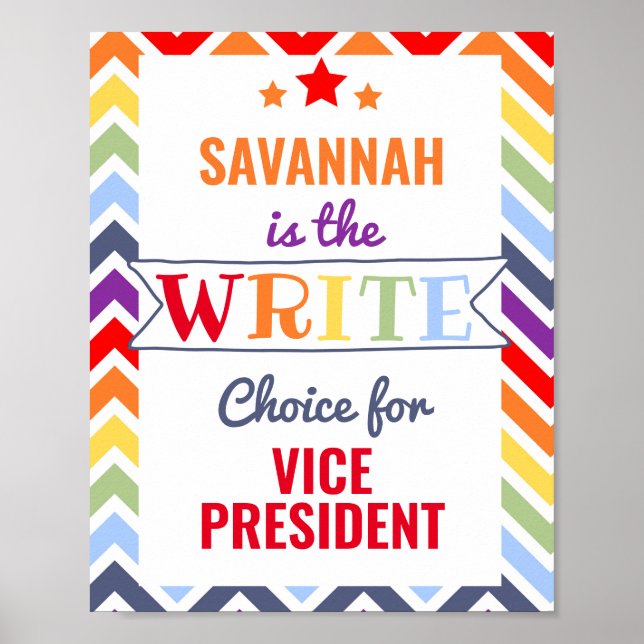 Póster voto de voto en la clase de poster de voto (Frente)