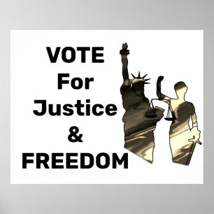 Póster VOTO Justicia Libertad Derechos Libertad
