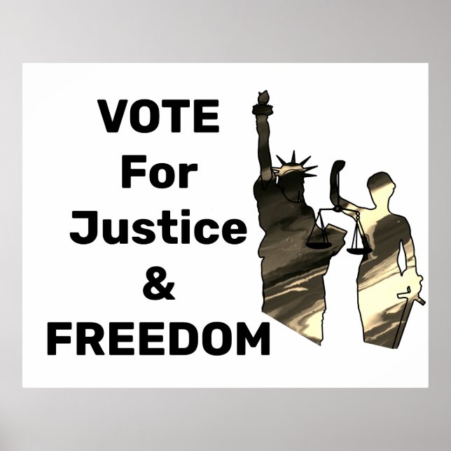 Póster VOTO Justicia Libertad Derechos Libertad (Frente)