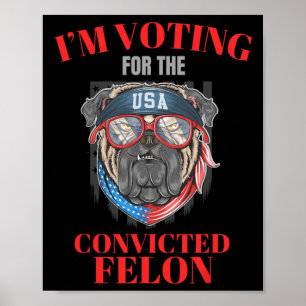 Póster Voto Por El Condenado Felon Funny Pro Trump