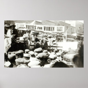 Póster Votos a favor de la mujer, agosto de 1908