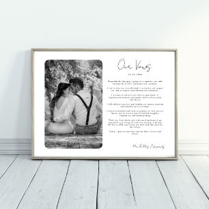 Póster Votos de Boda con Regalo de Aniversario Imprimible