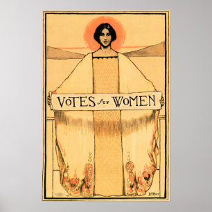 PÓSTER VOTOS POR LA MUJER 1913 SUFRIMIENTO FEMENINO