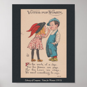 Póster Votos por las mujeres. Citas de potenciación
