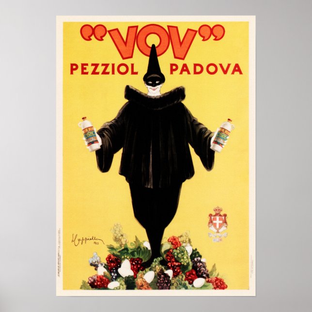 Póster VOV PEZZIOL PADOVA Italia Liquor Cappiello Art Dec (Frente)
