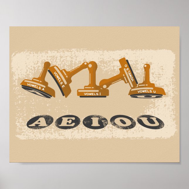 Póster Vowels AEIOU Inglés (Frente)