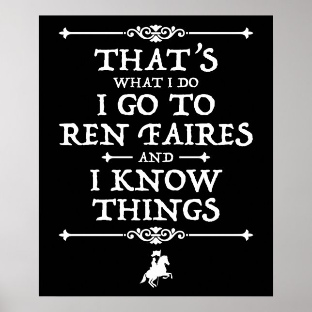 Póster Voy A Ren Faires Y Sé Cosas (Frente)