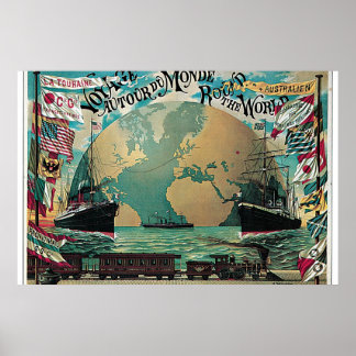 Póster Voyage autour du monde
