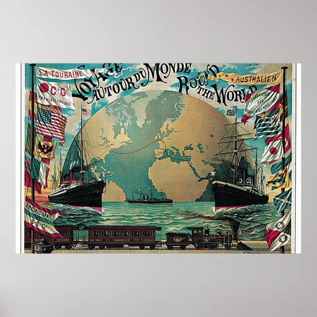 Póster Voyage autour du monde (Frente)