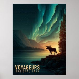 Póster Voyageurs Parque Nacional Vintage