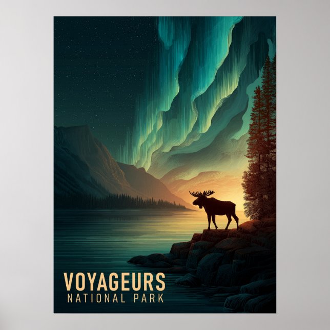 Póster Voyageurs Parque Nacional Vintage (Frente)