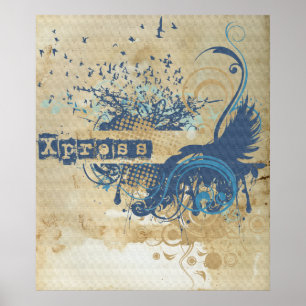 Póster Voz de yoga: Chakra azul con presión X