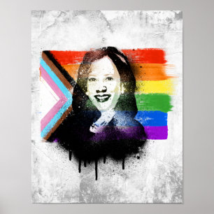 Póster VP Kamala Harris Graffiti del Orgullo del Progreso