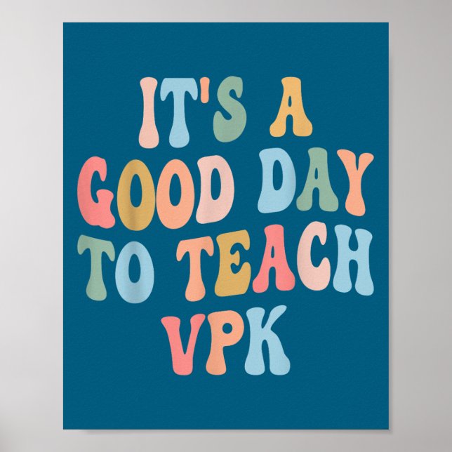 Póster Vpk Teacher Back To School First Day Of Vpk Teache (Frente)