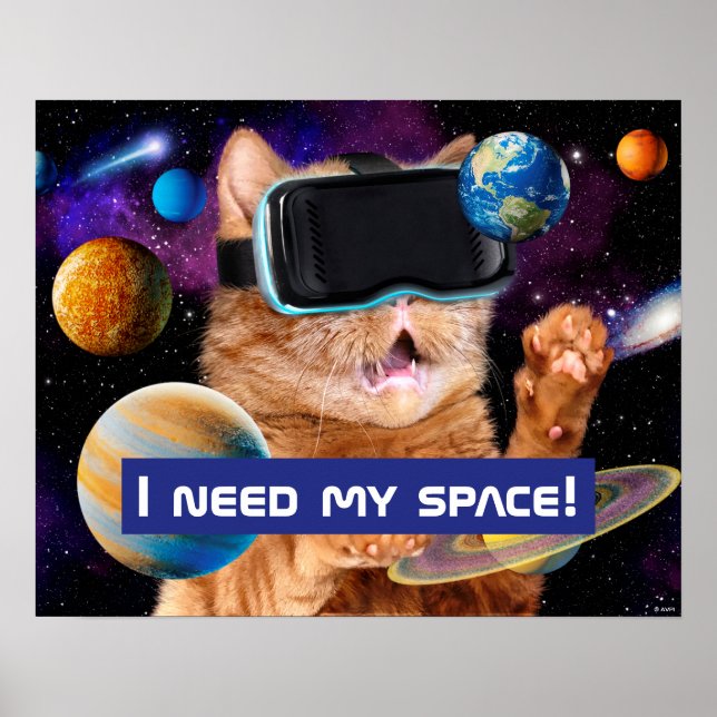 Póster VR Cat En El Espacio (Frente)