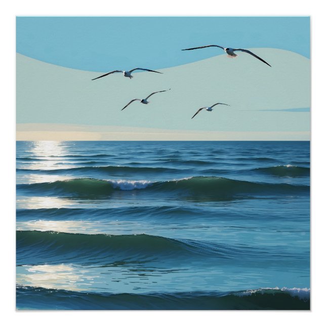 Póster Vrijheid in de Blauwe Oceaan (Anverso)