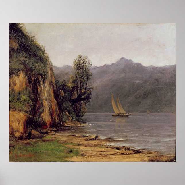 Póster Vue du Lac Leman, c.1873-77 (Frente)