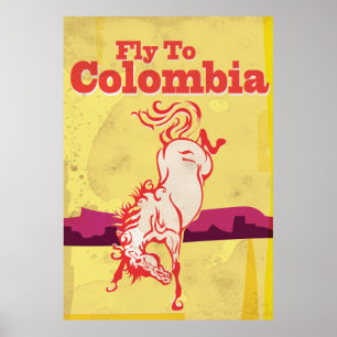 Póster Vuela a Colombia cartel vintage de viaje