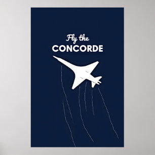 Póster Vuela el Concorde Ilustración Conceptual Contra