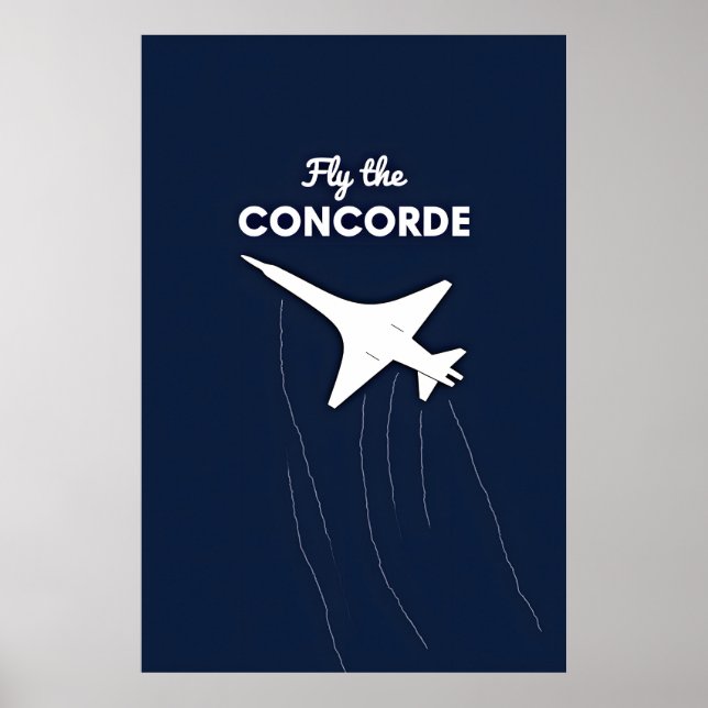 Póster Vuela el Concorde Ilustración Conceptual Contra (Frente)