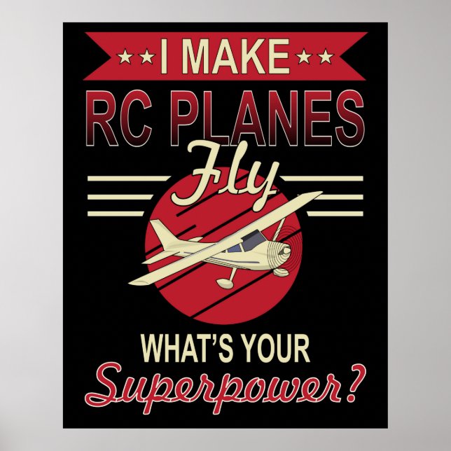 Póster Vuelo a avión RC - ¿Cuál es tu superpotencia? (Frente)