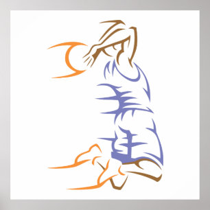 Póster Vuelo de baloncesto