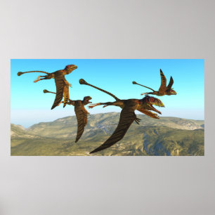Póster Vuelo de Peteinosaurus Reptile