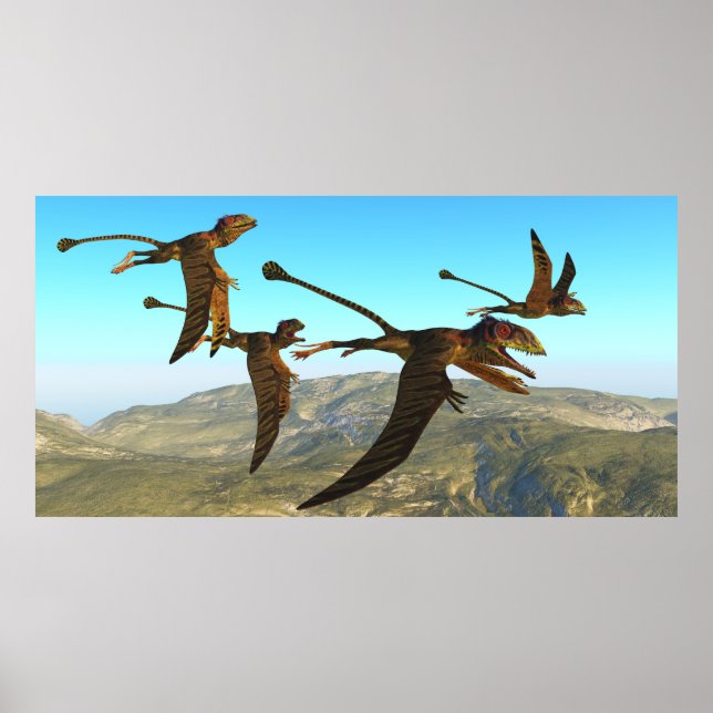 Póster Vuelo de Peteinosaurus Reptile (Frente)