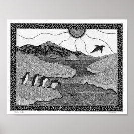 Póster Vuelo de Pingüino