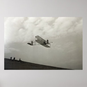 Póster Vuelo de prueba de planeador Aviación Hermanos Wri