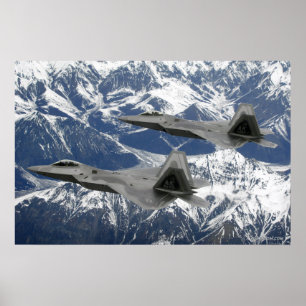 Póster Vuelo del rapaz F-22