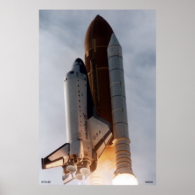 Póster Vuelo del transbordador espacial - STS-80 (Frente)