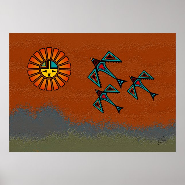 Póster Vuelo en fila (Frente)