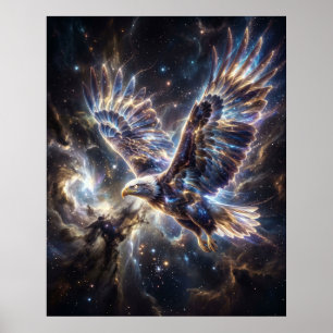 Póster Vuelo Estrella Tormenta Águila Cósmica
