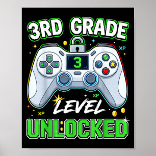 Póster Vuelta al cole niños de 3er grado jugador primer d