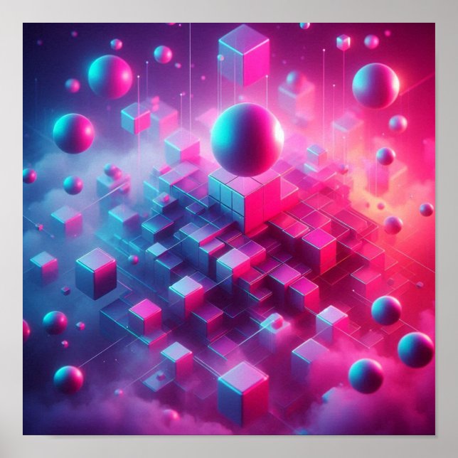 Póster Vuelta al Cole Sueño Neon Flotante Visión (Frente)