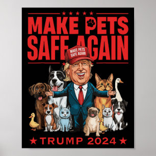 Póster Vuelva a poner a los animales de compañía a salvo