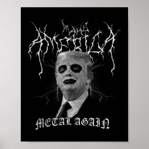 Póster Vuelve a hacer metal a América de nuevo Metal negr