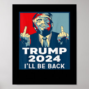 Póster Vuelve Trump 2024, Vintage Donald Trump, 4 de juli