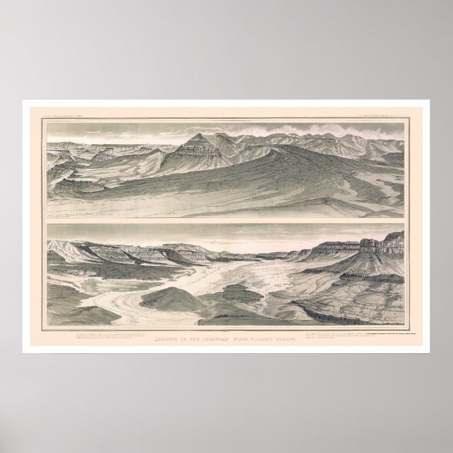 Póster Vulcan Grand Canyon Print by Dutton 1882 (Frente)