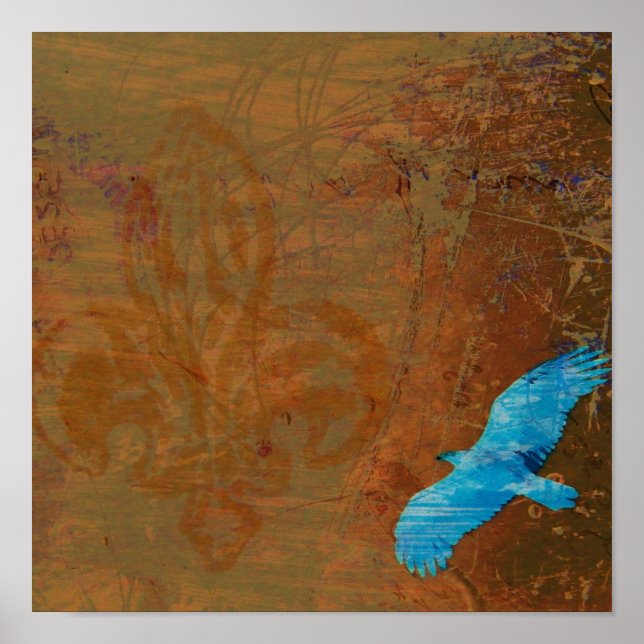 Póster Vulnerabilidad azul grunge (Frente)