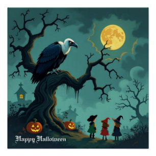 Póster Vultura de Halloween