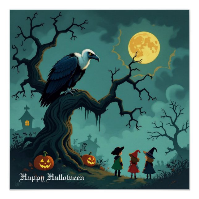 Póster Vultura de Halloween (Anverso)
