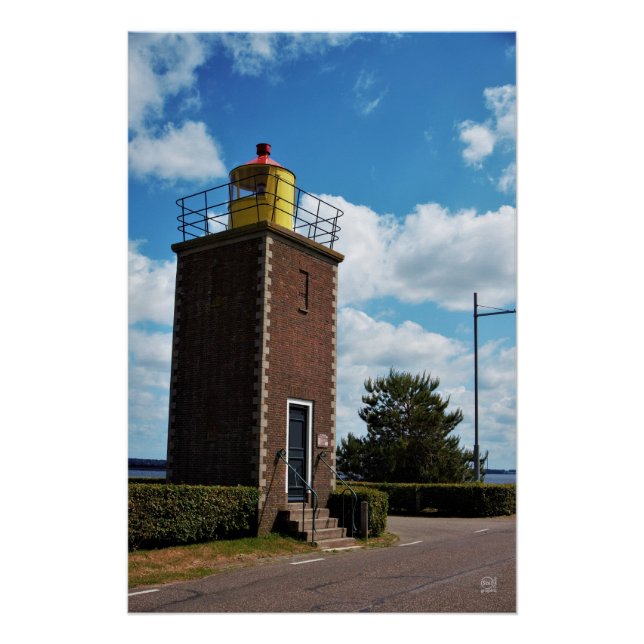 Póster Vuurtoren voor scheepvaart in Willemstad Nederland (Anverso)